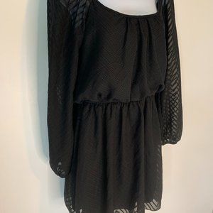 Speechless Peasant Dress with Sheer Sleeves Black Size M Juniors